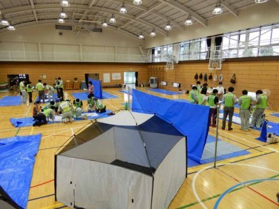 風水害時の避難所開設訓練