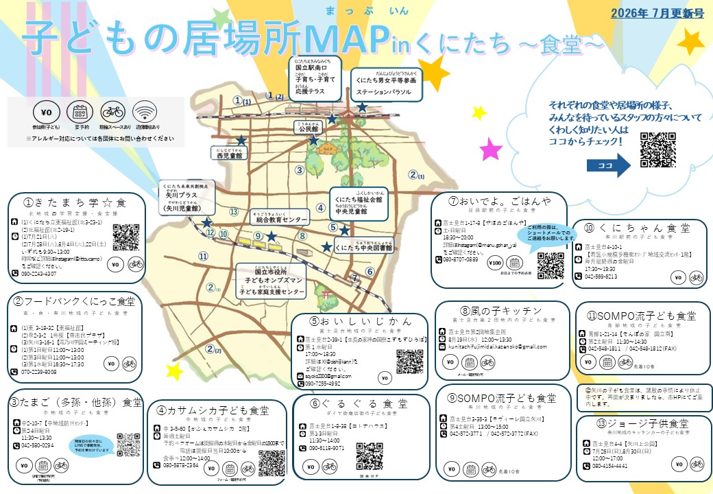「子どもの居場所MAP in くにたち 2026年7月更新号」食堂