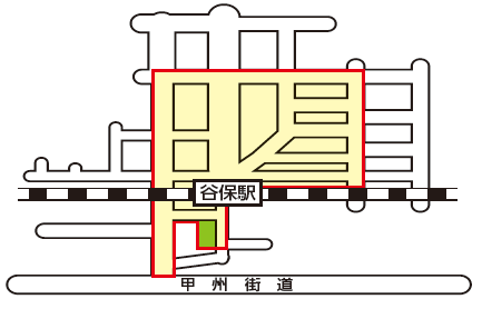 谷保駅周辺路上喫煙等禁止区域の図