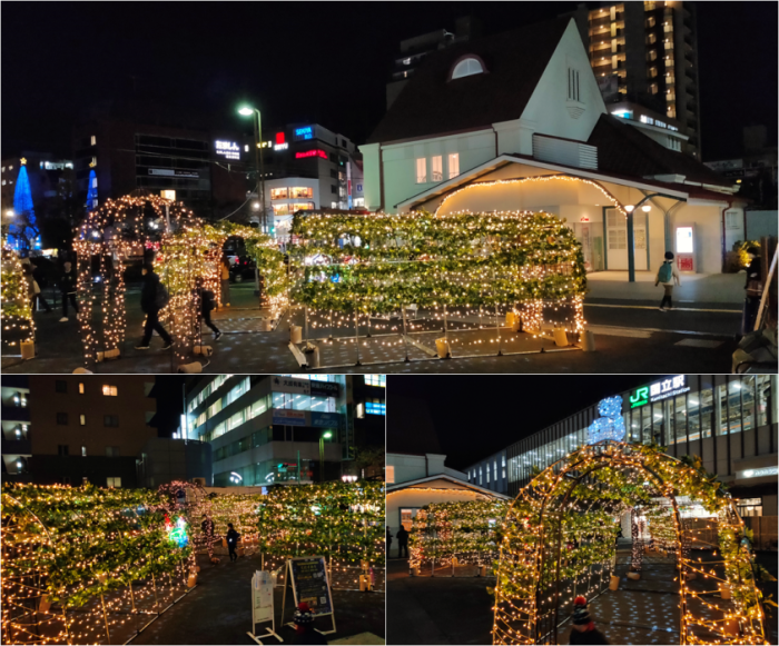 国立駅前のイルミネーションの写真