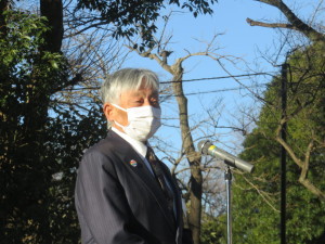 年頭のあいさつを述べる永見市長