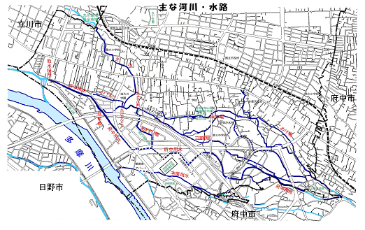 (地図)主な河川・水路図