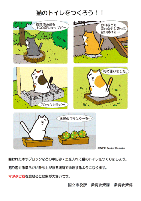 猫のトイレ作成事例イラスト